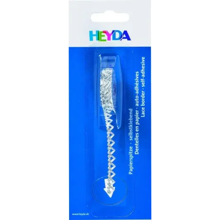 TAŚMA PAPIEROWA SAMOPRZYLEPNA SERCA SREBRNA - Heyda