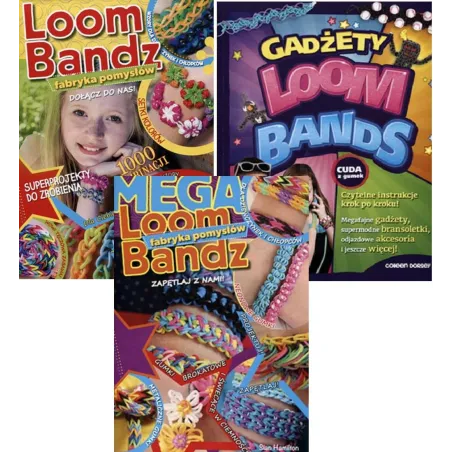 Loom Bands Gadżety + Loom Bandz Fabryka Pomysłów + Mega Loom Bandz Pakiet 3 Książek Colleen Dorsey, Sian Hamilton Loom Bands Gadżety + Loom Bandz Fabryka Pomysłów + Mega Loom Bandz Pakiet 3 Książek Colleen Dorsey, Sian Hamilton