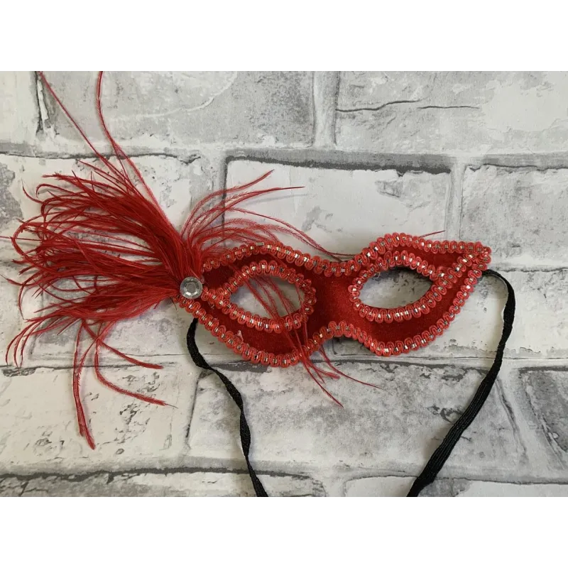 MASKA KARNAWAŁOWA CZERWONA - PartyDeco
