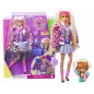 Lalka Barbie Moda Extra Kurtka Futerkowe Rękawy Karbowane Blond Włosy 3+ Lalka Barbie Moda Extra Kurtka Futerkowe Rękawy Karbowane Blond Włosy 3+