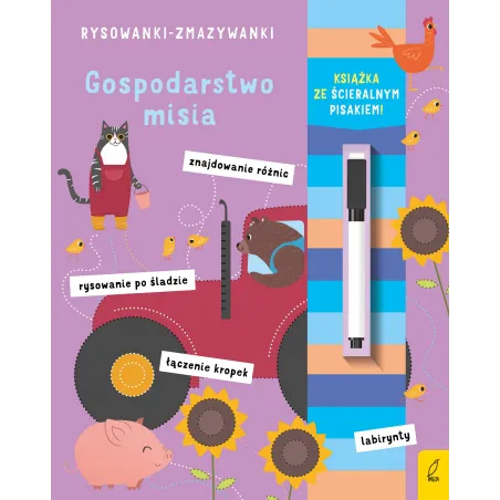 RYSOWANKI-ZMAZYWANKI GOSPODARSTWO MISIA KSIĄŻKA ZE ŚCIERALNYM PISAKIEM - Zielona Sowa