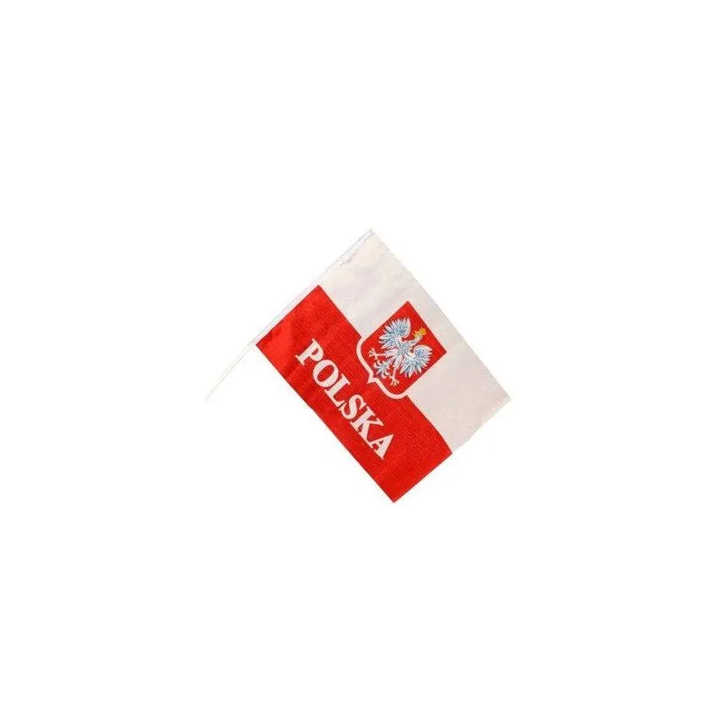FLAGA POLSKI Z UCHWYTEM DO TRZYMANIA