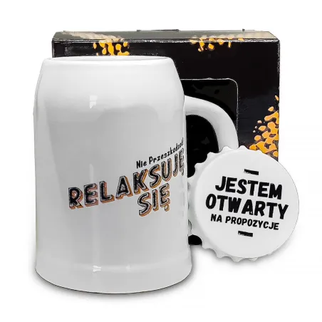 Kufel Ceramiczny Z Otwieraczem Relaksuję Się Nie Przeszkadzać