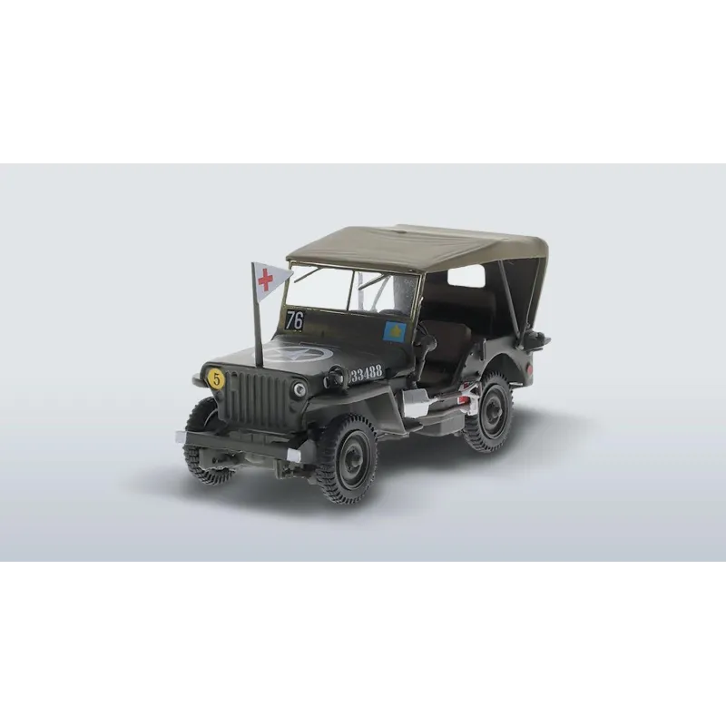 JEEP WILLYS MB MODEL 1:43 + GAZETA SAMOCHODY WOJSKOWE II WOJNY ŚWIATOWEJ NUMER 6 - De Agostini