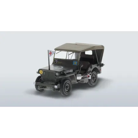 JEEP WILLYS MB MODEL 1:43 + GAZETA SAMOCHODY WOJSKOWE II WOJNY ŚWIATOWEJ NUMER 6 - De Agostini