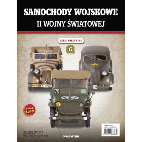 Jeep Willys Mb Model 1:43 + Gazeta Samochody Wojskowe Ii Wojny Światowej Numer 6