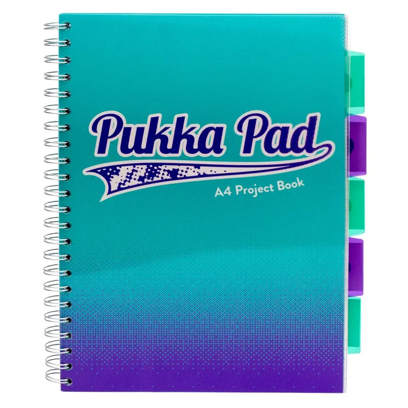KOŁOZESZYT A4 PUKKA PAD 200 STRON FUSION PROJECT BOOK TURKUSOWY - Pukka Pads