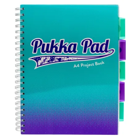 KOŁOZESZYT A4 PUKKA PAD 200 STRON FUSION PROJECT BOOK TURKUSOWY - Pukka Pads