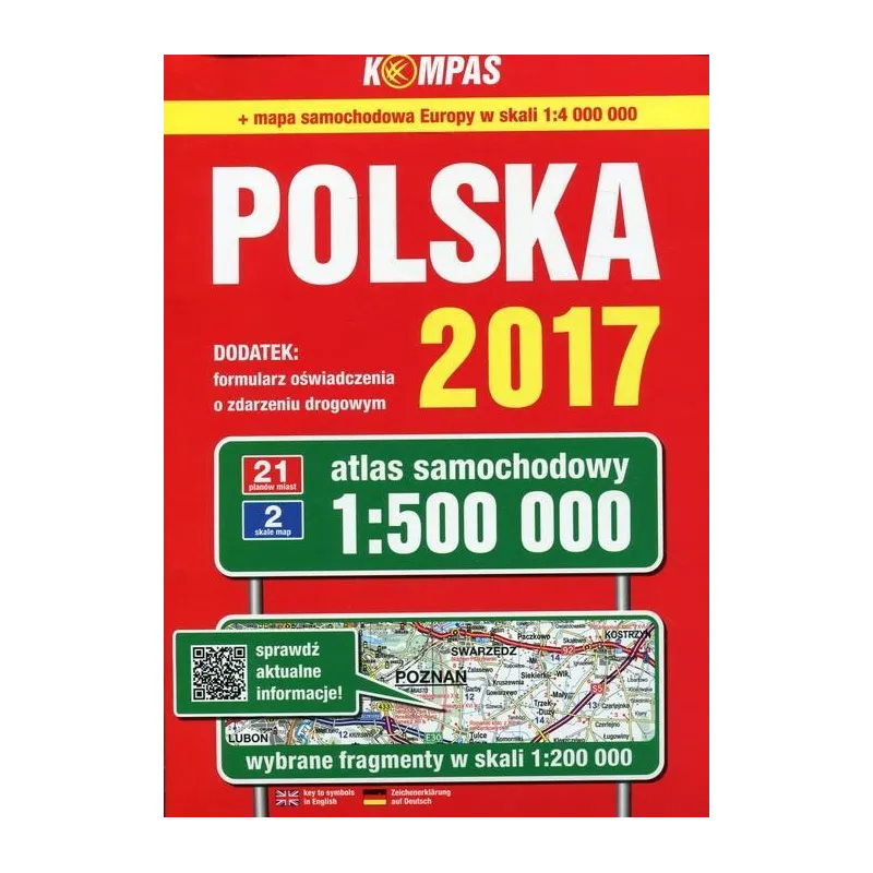POLSKA 2017 ATLAS SAMOCHODOWY 1 : 500 000