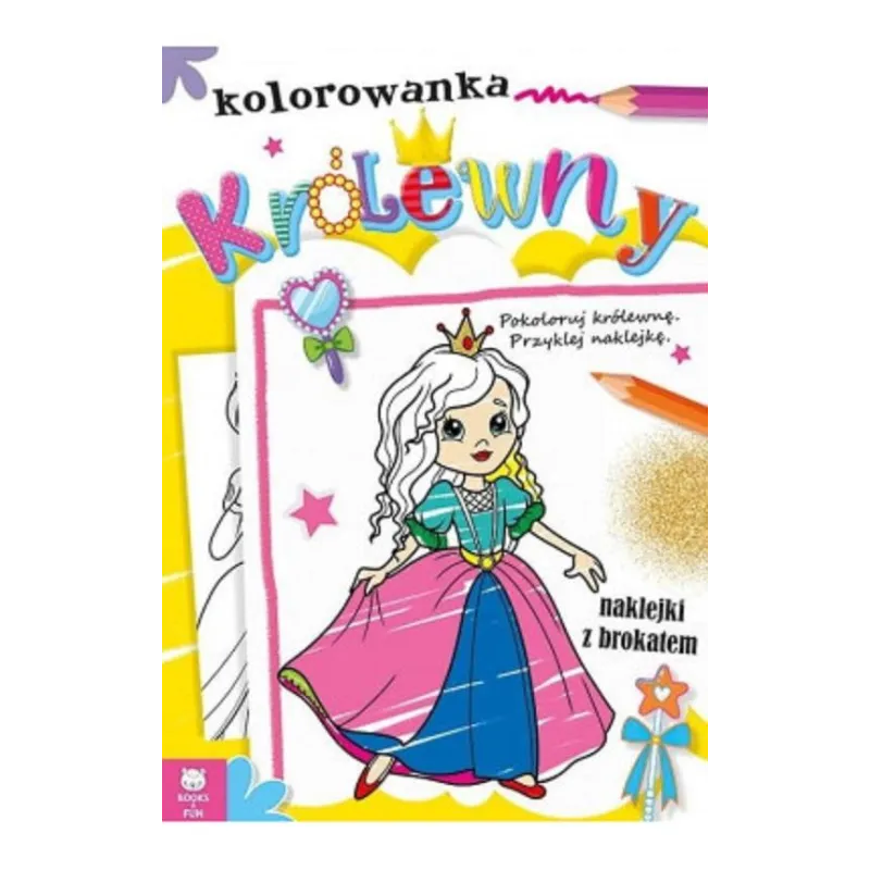 KRÓLEWNY. KOLOROWANKA NAKLEJKI Z BROKATEM II GATUNEK