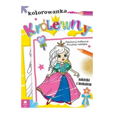KRÓLEWNY. KOLOROWANKA NAKLEJKI Z BROKATEM II GATUNEK