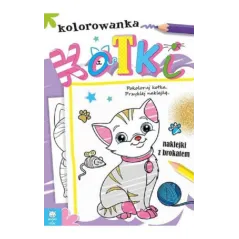 KOLOROWANKA KOTKI NAKLEJKI Z BROKATEM