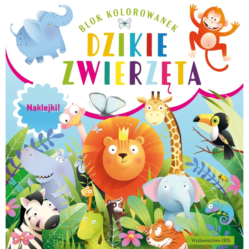 Dzikie zwierzęta. Blok kolorowanek  naklejki