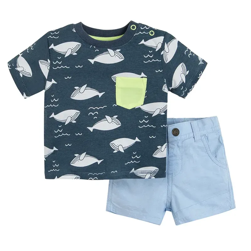 T-SHIRT + SPODENKI CHŁOPIĘCE WIELORYB 62 CM COOL CLUB