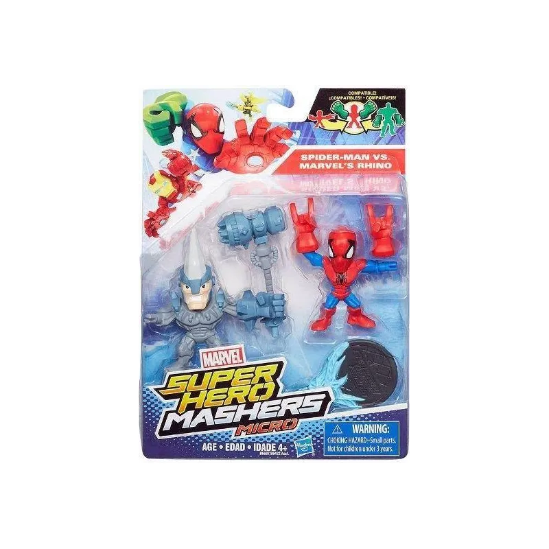 SUPER HERO MASHERS MICRO SPIDER-MAN KONTRA MARVELS RHINO 2 FIGURKI 4+ - Hasbro