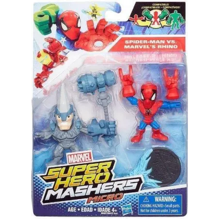 SUPER HERO MASHERS MICRO SPIDER-MAN KONTRA MARVELS RHINO 2 FIGURKI 4+ - Hasbro