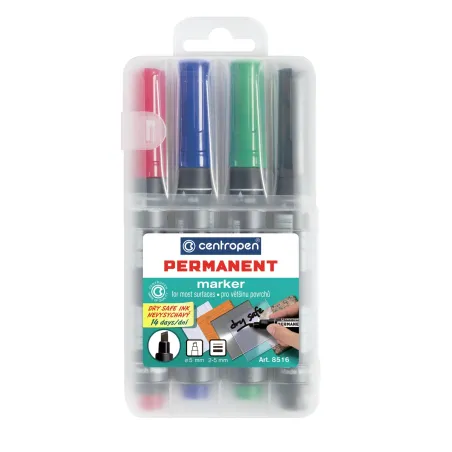 MARKER PERMANENTNY 4 KOLORY DRY SAFE INK