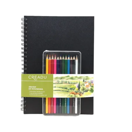 Zestaw Do Szkicowania Notes A4 + Kredki 12 Kolorów Creadu Zestaw Do Szkicowania Notes A4 + Kredki 12 Kolorów Creadu
