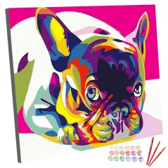 BULDOG FRANCUSKI ZESTAW DO MALOWANIA PO NUMERACH 40 X 50 CM