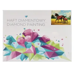 Dwa Konie Mozaika Haft Diamentowy Zestaw Diy 40 X 50 Cm