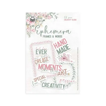 ZESTAW PAPIEROWYCH ELEMENTÓW FRAMES AND WORDS LET YOUR CREATIVITY BLOOM