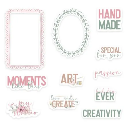 Zestaw Papierowych Elementów Frames And Words Let Your Creativity Bloom