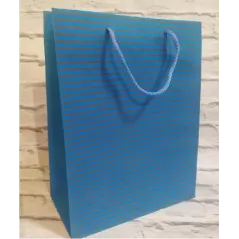 TORBA PREZENTOWA NIEBIESKA 24 X 16 CM