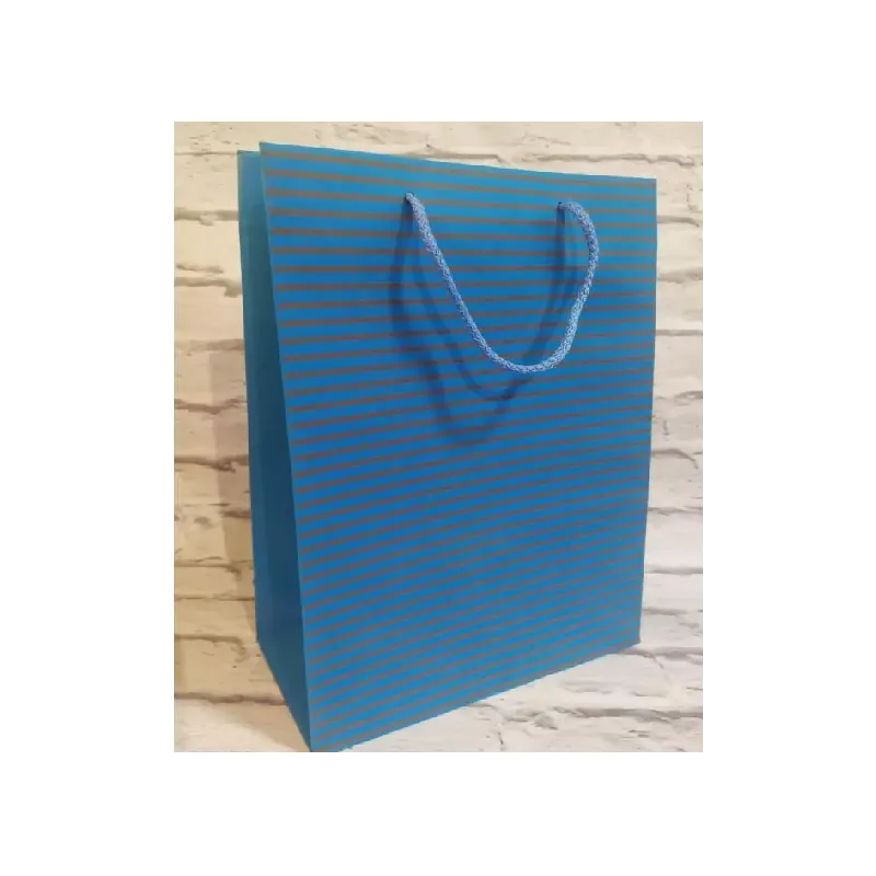 TORBA PREZENTOWA NIEBIESKA 24 X 16 CM