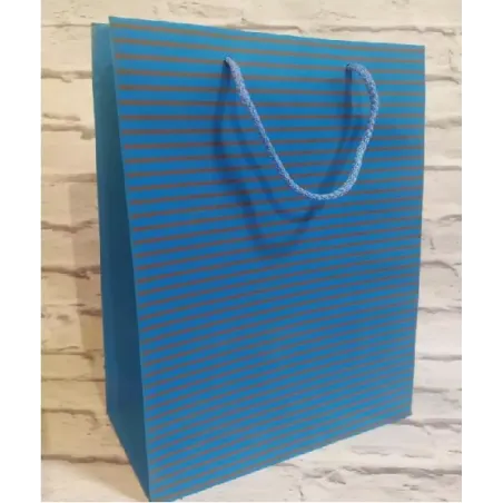 TORBA PREZENTOWA NIEBIESKA 24 X 16 CM