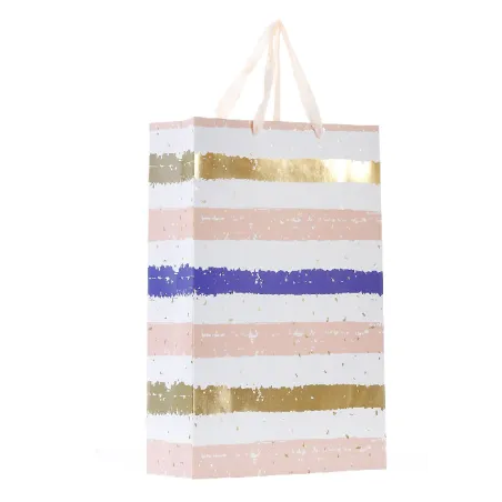 TOREBKA NA PREZENTY KOLOROWE PASKI 33 X 26 CM