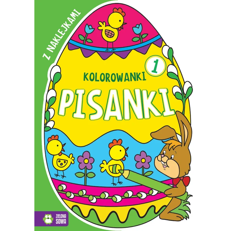 PISANKI KOLOROWANKI Z NAKLEJKAMI 4+ - Zielona Sowa