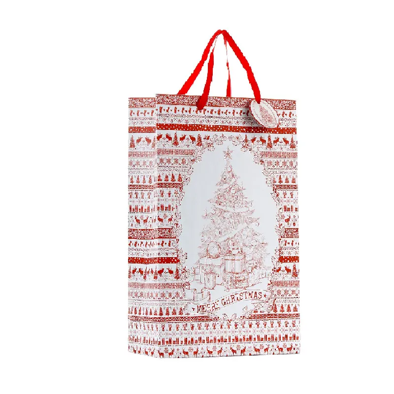 TOREBKA PREZENTOWA CZERWONA CHOINKA  20 X 25 CM TOREBKA PREZENTOWA CZERWONA CHOINKA  20 X 25 CM