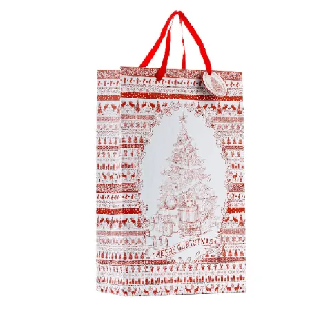 Torebka Prezentowa Czerwona Choinka  20 X 25 Cm Torebka Prezentowa Czerwona Choinka  20 X 25 Cm