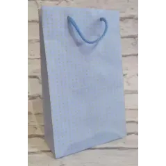 TORBA PREZENTOWA NIEBIESKA KROPKI 32 X 23 CM