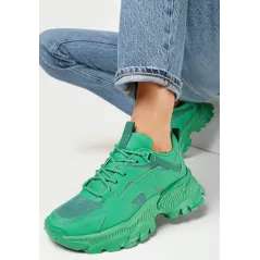 JASNOZIELONE SNEAKERSY NA GRUBEJ PODESZWIE Z OZDOBNYMI WSTAWKAMI ROZMIAR 38 MANISHI