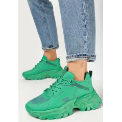 Jasnozielone Sneakersy Na Grubej Podeszwie Z Ozdobnymi Wstawkami Rozmiar 38 Manishi