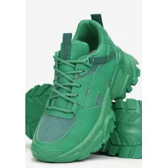 JASNOZIELONE SNEAKERSY NA GRUBEJ PODESZWIE Z OZDOBNYMI WSTAWKAMI ROZMIAR 38 MANISHI