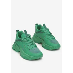 JASNOZIELONE SNEAKERSY NA GRUBEJ PODESZWIE Z OZDOBNYMI WSTAWKAMI ROZMIAR 38 MANISHI