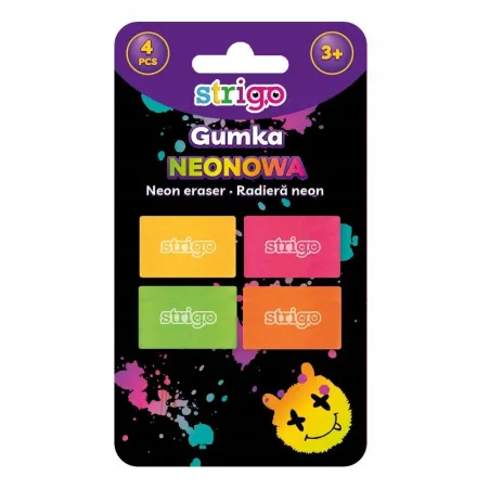 ZESTAW GUMEK NEONOWYCH DO ŚCIERANIA 4SZT.
