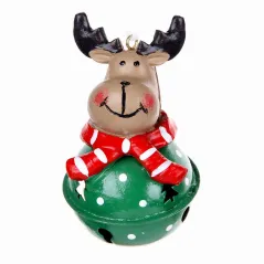 RENIFER DZWONEK ZAWIESZKA CLASSIC CHRISTMAS 9CM