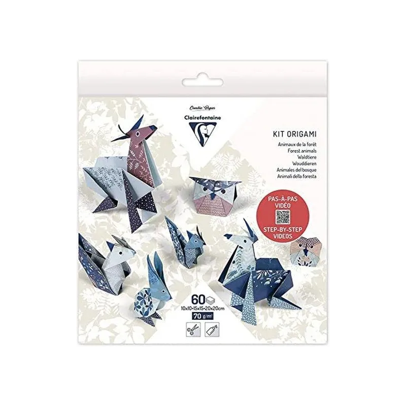 PAPIER ORIGAMI KIT ANIMALS 3 FORMY 60 KARTEK