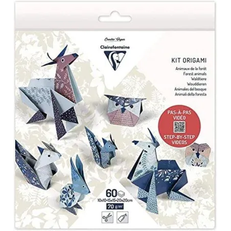 PAPIER ORIGAMI KIT ANIMALS 3 FORMY 60 KARTEK