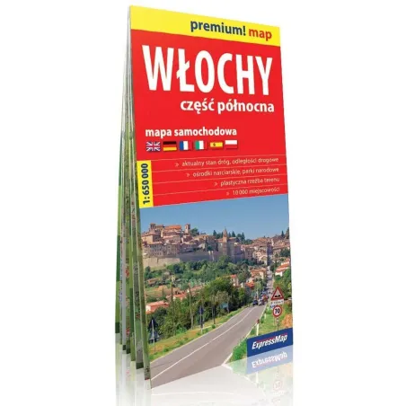 WŁOCHY - CZĘŚĆ PÓŁNOCNA. MAPA SAMOCHODOWA 1 : 650 000