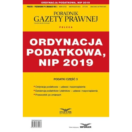 Ordynacja podatkowa  NIP 2019 PodatkiPrzewodnik po zmianach 3/2019