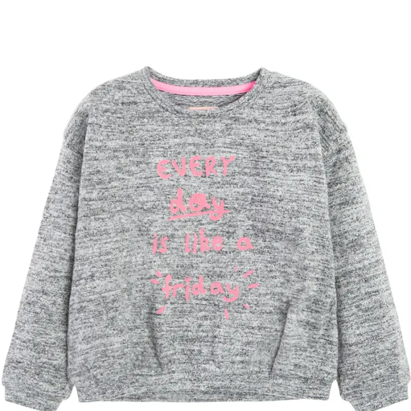 BLUZA DZIEWCZĘCA CIENKA SZARA 128CM COOL CLUB