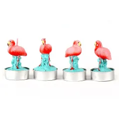 ŚWIECZKI TEALIGHT FLAMINGI 4 SZT.