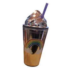 JEDNOROŻEC KUBEK ZE SŁOMKĄ SREBRNY 500 ML UNICRON