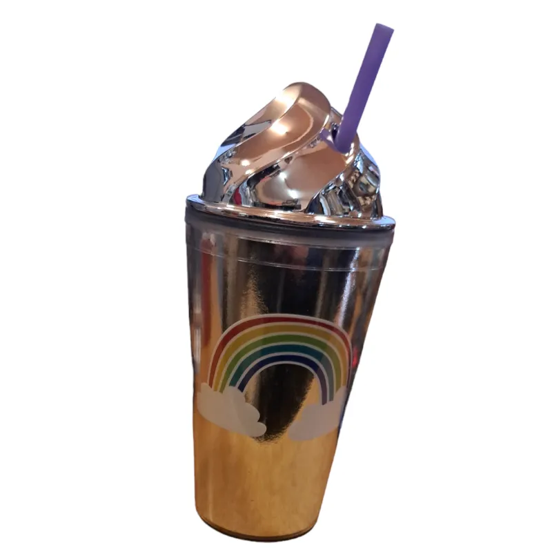 JEDNOROŻEC KUBEK ZE SŁOMKĄ SREBRNY 500 ML UNICRON