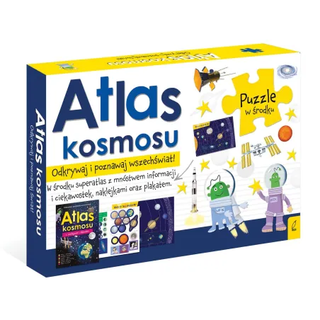 ATLAS KOSMOSU PUZZLE Z MAPĄ I SUPERATLASEM 6+ - Wilga