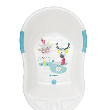 BADABULLE ERGONOMICZNA WANIENKA Z KORKIEM SPUSTOWYM BIAŁA FUN BLUE II GATUNEK